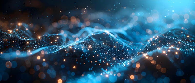 Quantendatenströme : Puls von morgen. Concept Futuristic Technology Quantum Computing Big Data Analytics stock abbildung