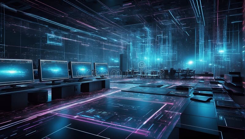 Quantenquotienten Daten Odyssee : morgen navigieren. ai generieren stock abbildung