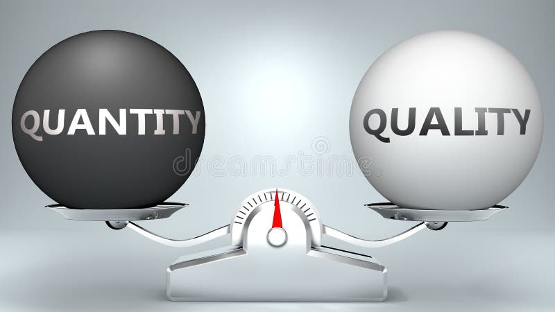 Quantity and Quality in Balance Pictured As a Scale and Words Quantity and Quality in Balance Pictured As a Scale and Words