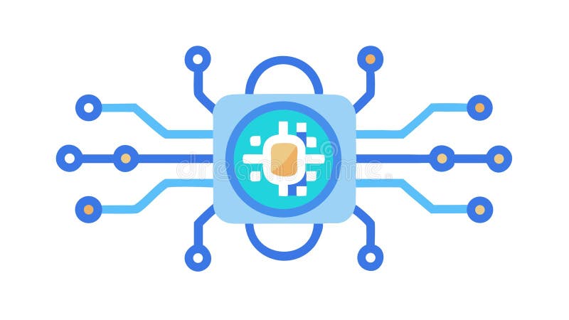 Quantum Circuit Board, Futuristic Technology Digital Network, vector design Generative AI stock illustration