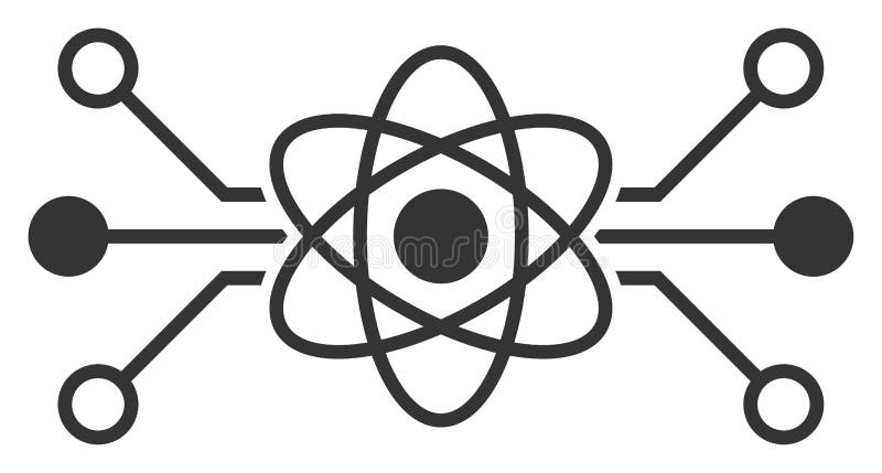 Quantum Circuit Raster Icon Illustration stock illustration