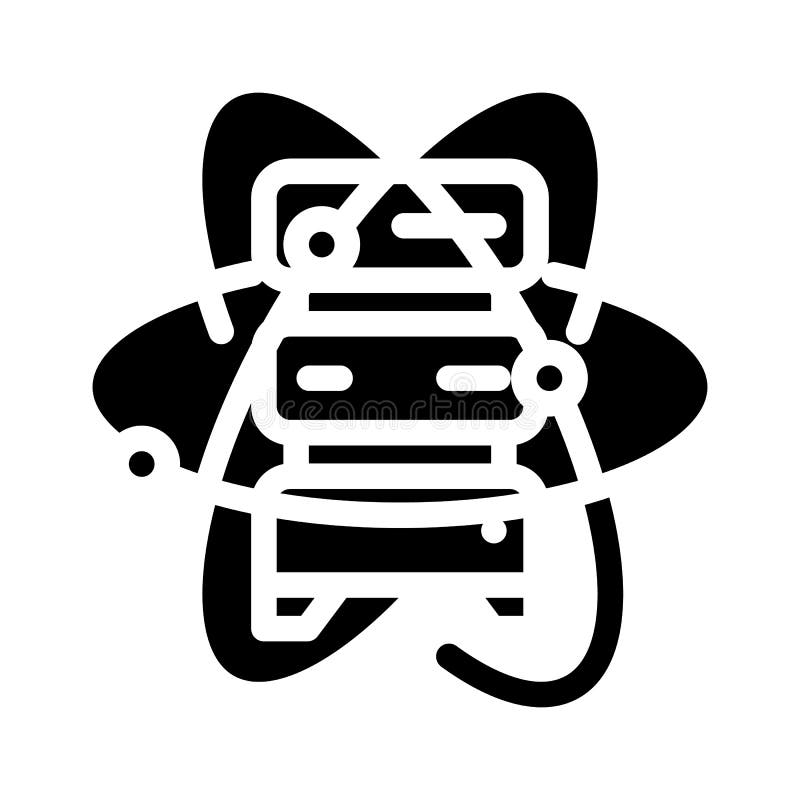 Quantum computer, data server glyph icon vector illustration royalty free illustration