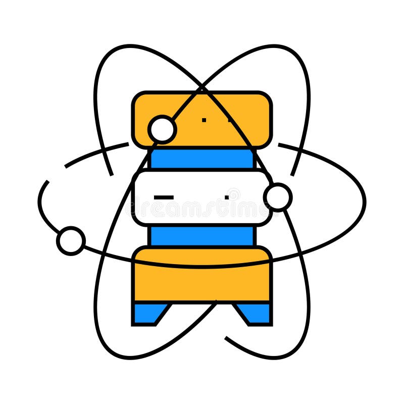 Quantum computer, data server icon color illustration vector illustration