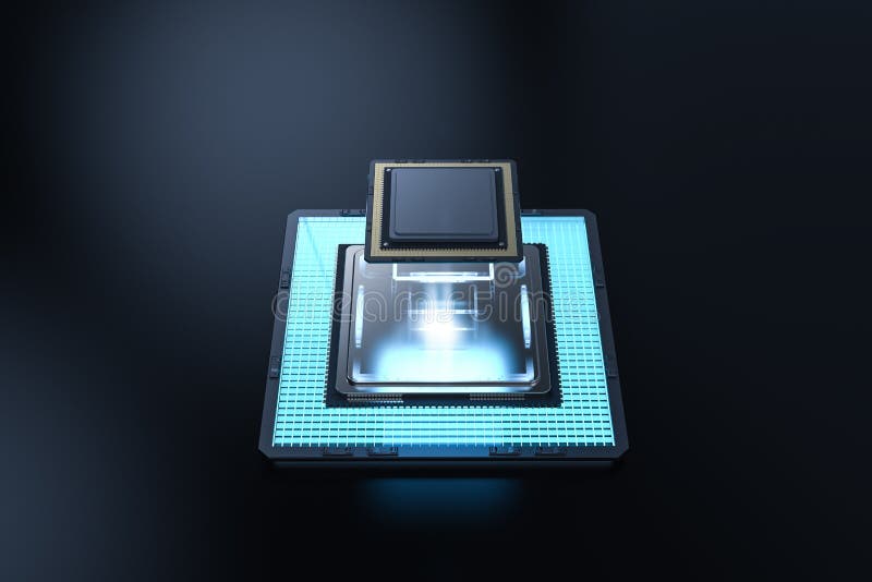 Quantum computer technology stock illustration