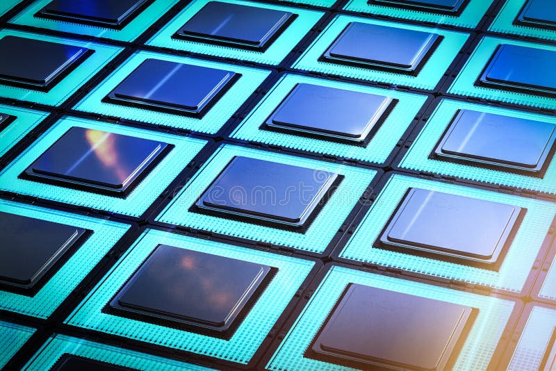 Quantum computer technology vector illustration