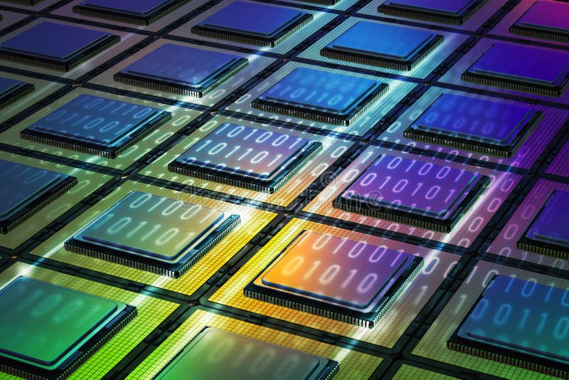 Quantum computer technology vector illustration