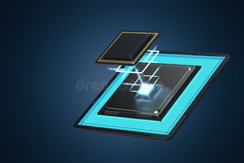 Quantum computer technology stock illustration