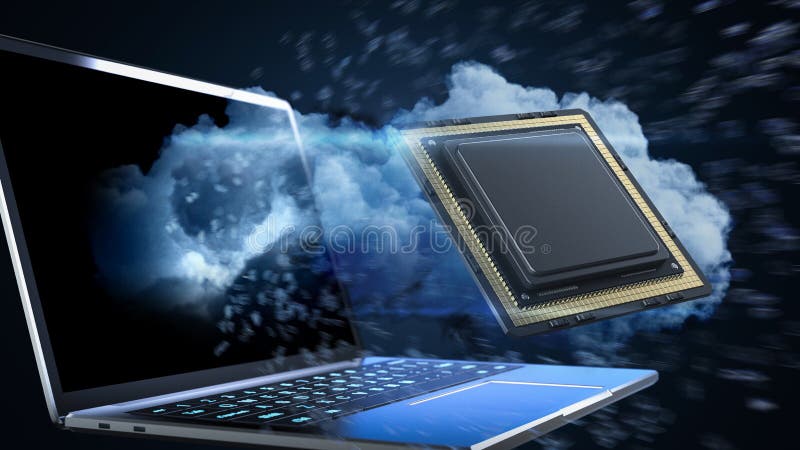 Quantum computer technology vector illustration