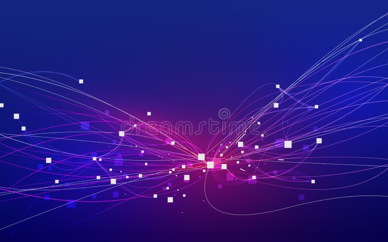 Quantum computing, deep learning artificial intelligence, signal cryptography Big data algorithms visualization royalty free illustration.