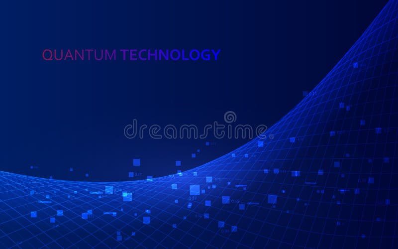Quantum computing, deep learning artificial intelligence, signal cryptography Big data algorithms visualization royalty free illustration.