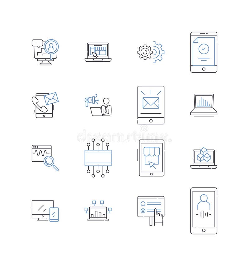 Quantum Computing Line Icons Collection. Entanglement, Superposition ...