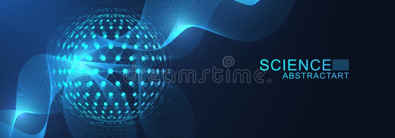 Quantum computing. Quantum processing. Artificial intelligence quantum computer technology concept. Future new stock illustration