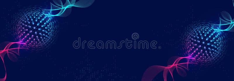 Quantum computing. Quantum processing. Artificial intelligence quantum computer technology concept. Future new vector illustration
