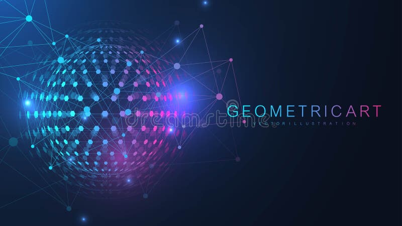 Quantum computing. Quantum processing. Artificial intelligence quantum computer technology concept. Future new vector illustration