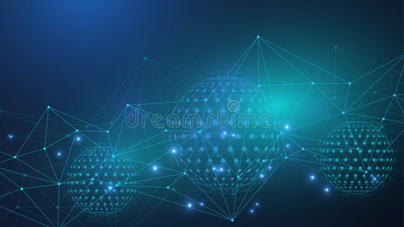 Quantum computing. Quantum processing. Artificial intelligence quantum computer technology concept. Future new vector illustration