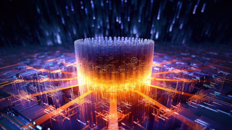 Quantum Mastery: Exploring the Principle of a Quantum Computer royalty free illustration