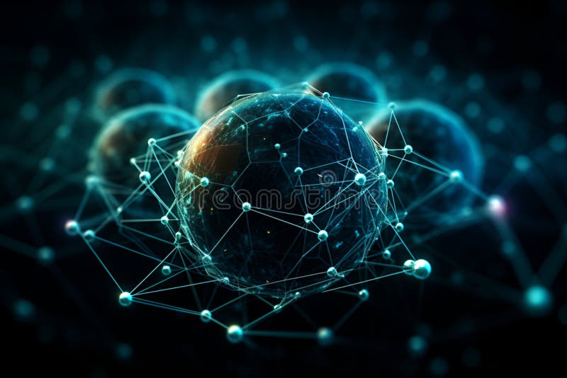 Quantum network concept. Advanced High-Tech Concept vector illustration