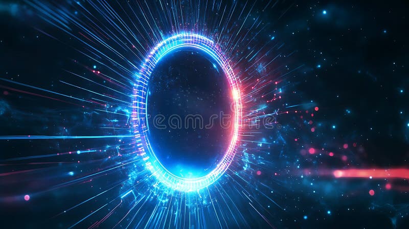A gauge rising towards ready bright wave lines indicating an organizations quantum readiness minimal cosmic background stock illustration