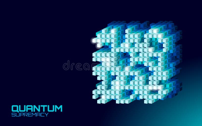 Quantum supremacy high performance computer. Modern technology fast computing web system server. Online connection fast stock illustration