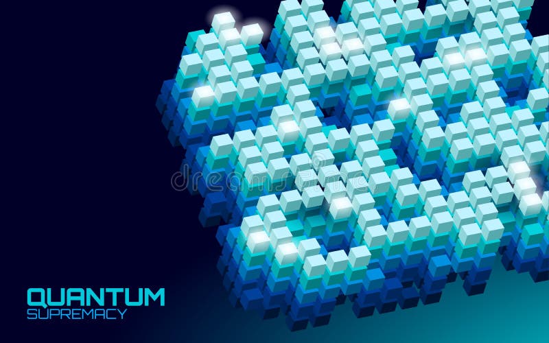 Quantum supremacy high performance computer. Modern technology fast computing web system server. Online connection fast royalty free illustration