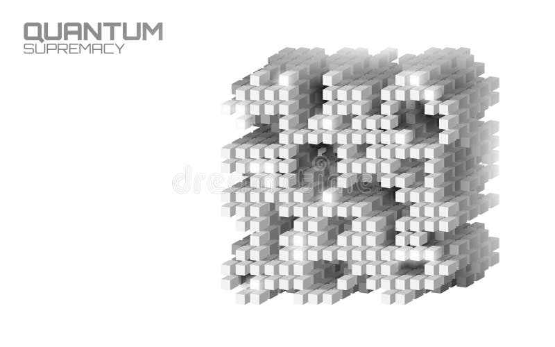 Quantum supremacy high performance computer. Modern technology fast computing web system server. Online connection fast vector illustration
