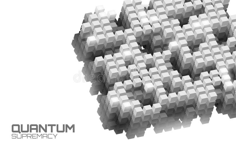 Quantum supremacy high performance computer. Modern technology fast computing web system server. Online connection fast stock illustration