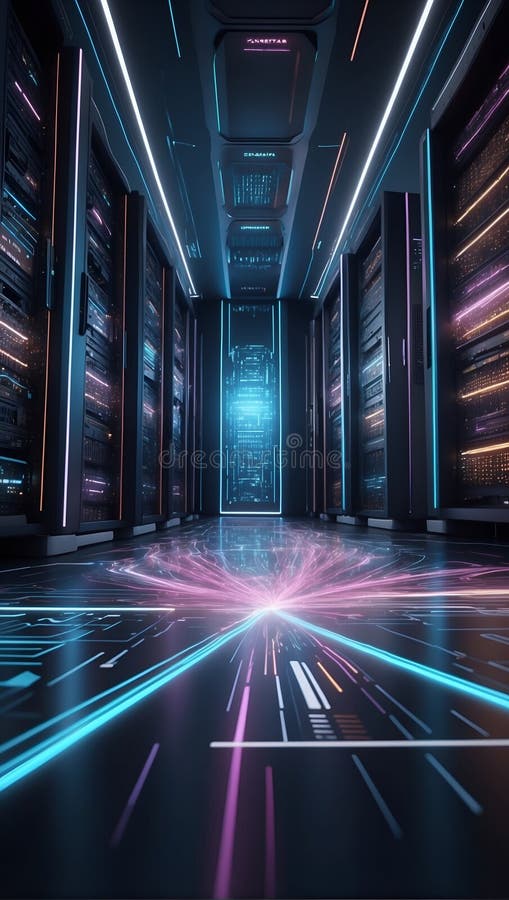 Quantumquoziente di sinfonia 3d di velocità e innovazione. generazione di aiuti royalty illustrazione gratis