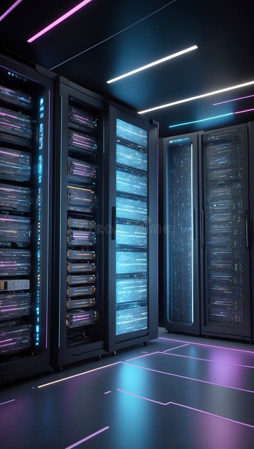 Quantumquoziente ha scatenato uno spettacolo 3d di trasformazione dei dati. generazione di aiuti illustrazione vettoriale