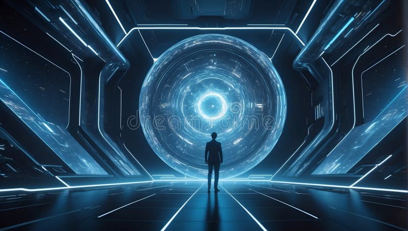 Quantumquoziente scomposto : data prossima frontiera. generazione di aiuti illustrazione vettoriale