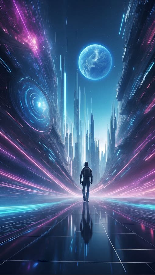 Quantumquoziente scomposto : navigazione dei dati domani. generazione di aiuti royalty illustrazione gratis