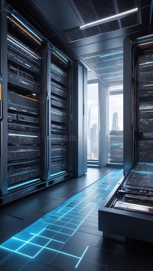 Quantumquoziente scomposto : uno sguardo sul futuro dei dati. generazione di aiuti illustrazione di stock