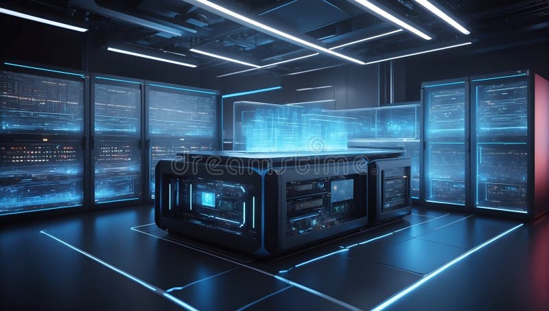 Quantumquoziente scomposto : uno sguardo sul futuro. generazione di aiuti illustrazione vettoriale