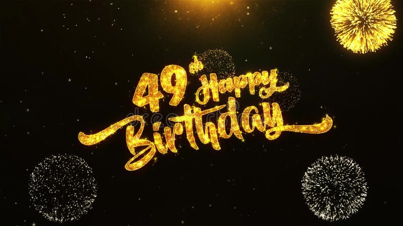 quarantanovesimo saluto del testo di buon compleanno, desideri, celebrazione, fondo dell'invito