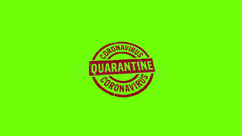 Quarantine coronavirus stamp and stamping isolated animation stock illustration