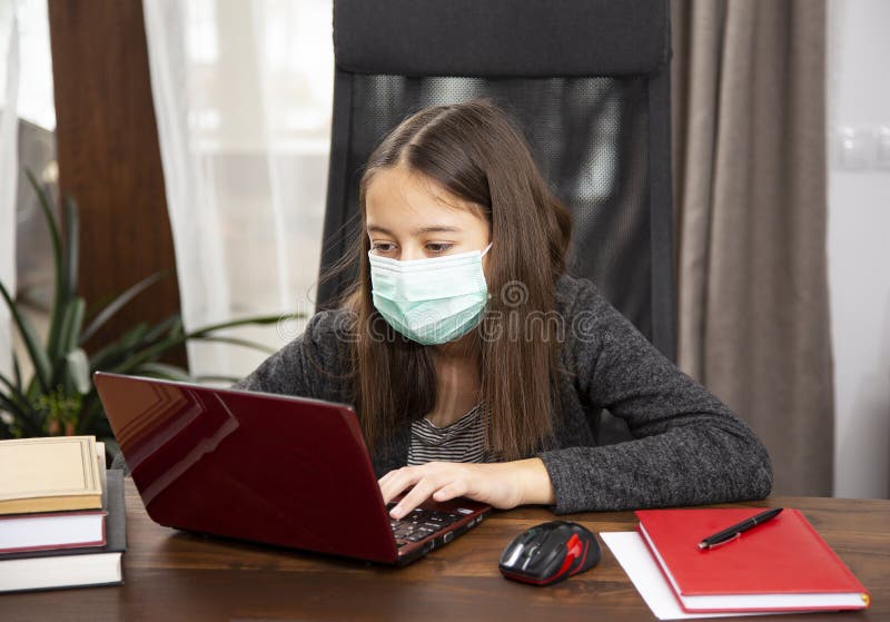 Quarantine time, covid, learn at home royalty free stock image