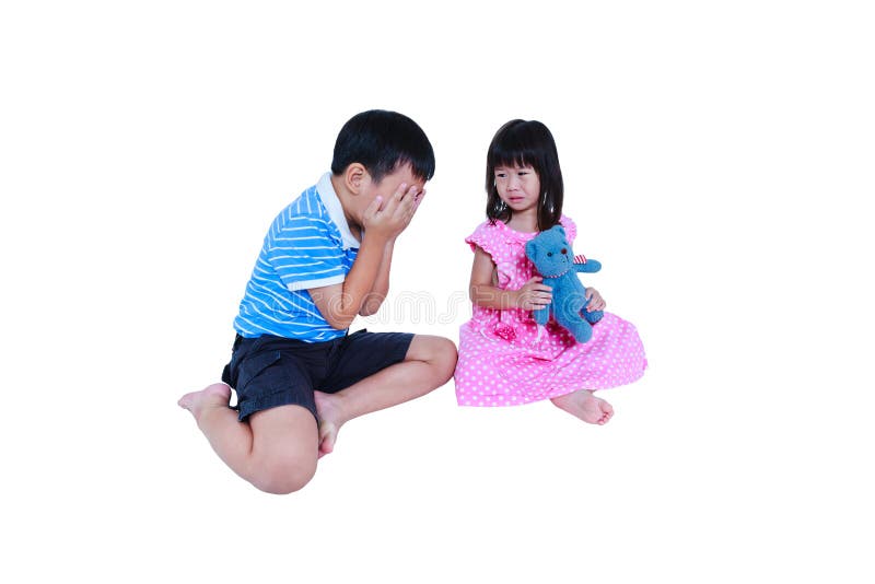 Quarreling conflict of sibling. Concept brawl in family. Isolate royalty free stock images Quarreling conflict of sibling. Concept brawl in family. Isolate royalty free stock images