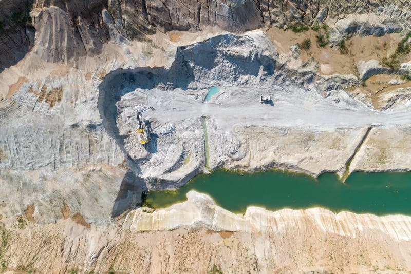 Quarry for the Extraction of Gypsum. Extraction of Minerals by the Open Method Stock Image