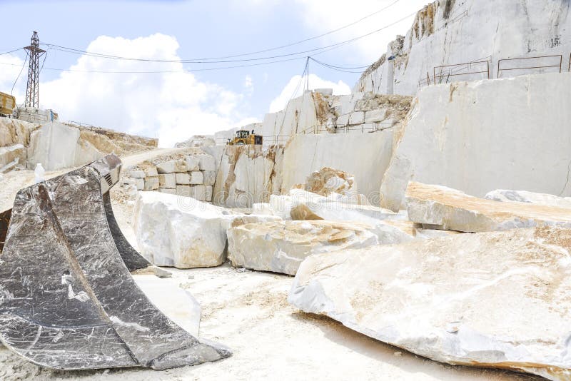 Carrara Marble. Quarry on the Apuan Alps, Tuscany, Italy Stock Image ...