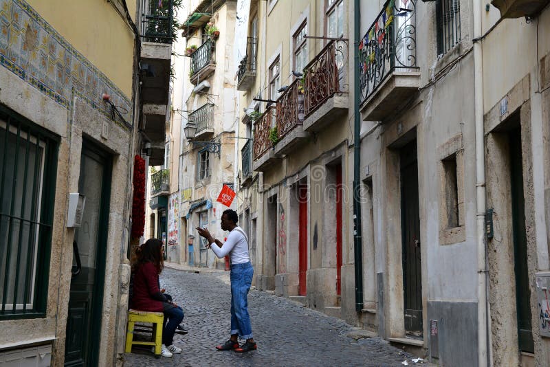 Quart d'Alfama, Lisbonne photos stock Quart d'Alfama, Lisbonne photos stock