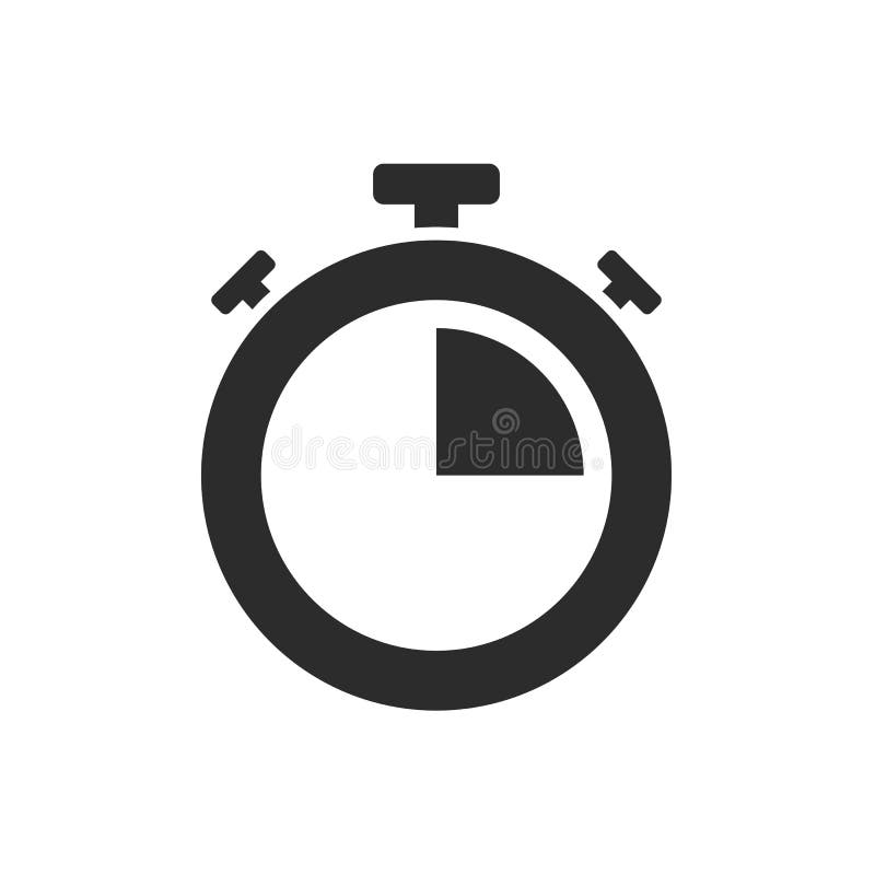 Quart d'isolement d'icône de chronomètre au delà sur un fond blanc illustration de vecteur