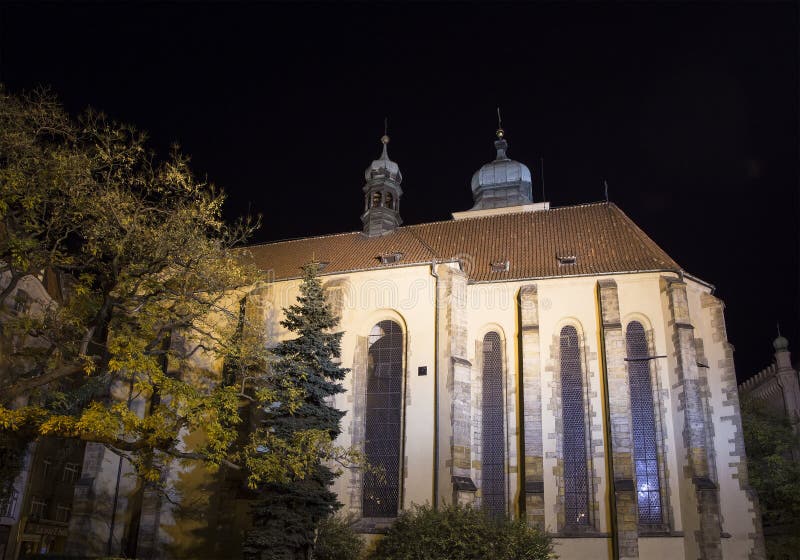 Quart juif de Prague (vue de nuit), République Tchèque image libre de droits Quart juif de Prague (vue de nuit), République Tchèque image libre de droits