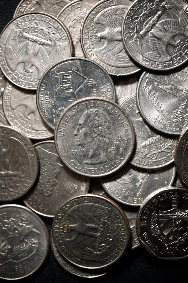 Quarter dollar coins stock photo. Image of discount 162870618