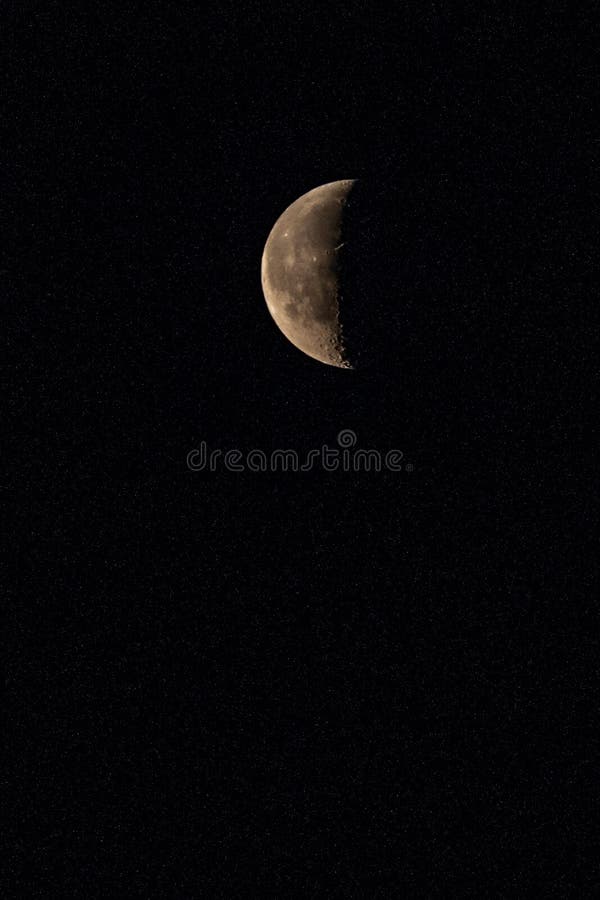 Quarter of moon and stars stock photo. Image of bright 43426030