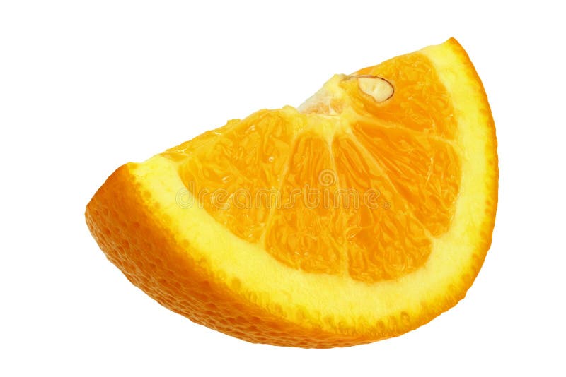 A quarter orange isolated stock image. Image of juicy 7673167