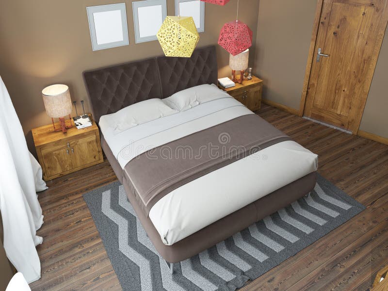 Quarto brilhante luxuoso no sótão ilustração stock Quarto brilhante luxuoso no sótão ilustração stock