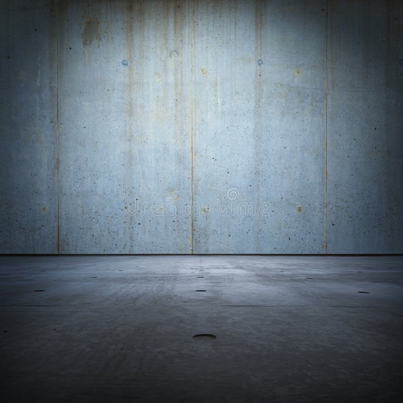 Sala de betão azul fotografia de stock