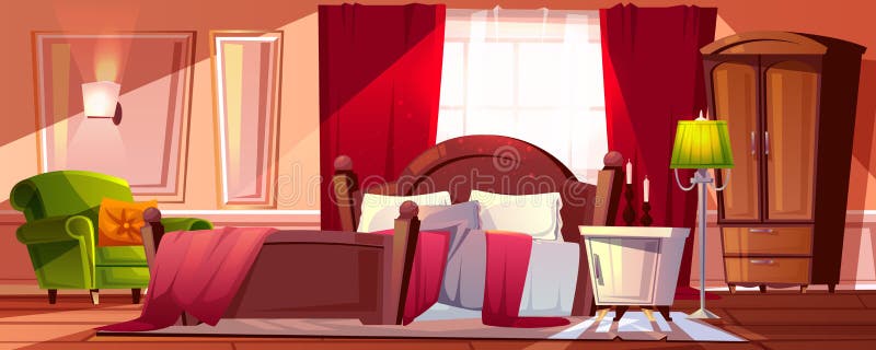 Quarto na ilustração do vetor da confusão da manhã ilustração do vetor Quarto na ilustração do vetor da confusão da manhã ilustração do vetor
