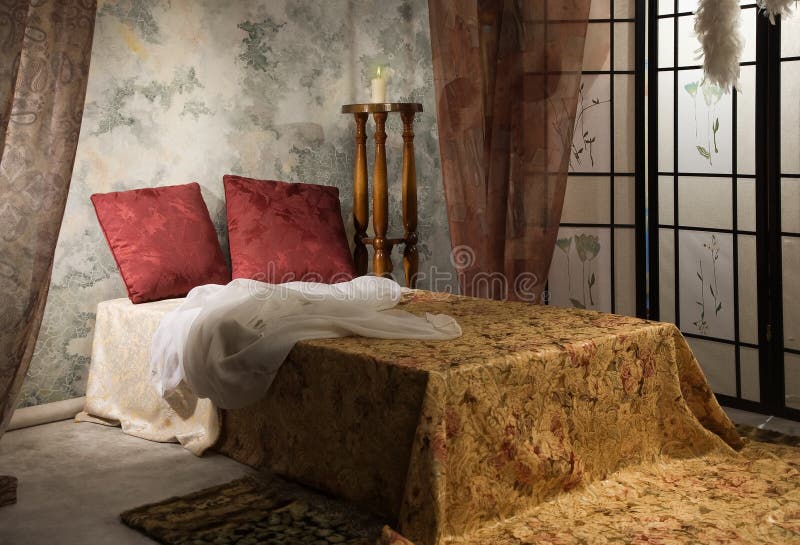 Elegant bedroom interior in the vintage style. Elegant bedroom interior in the vintage style