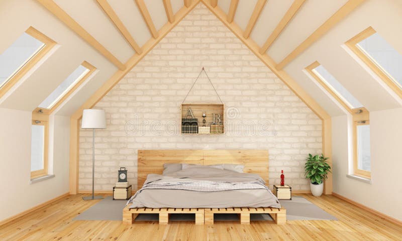 Quarto no sótão ilustração royalty free Quarto no sótão ilustração royalty free