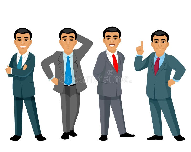 Quatre hommes d'affaires sur le fond blanc illustration libre de droits Quatre hommes d'affaires sur le fond blanc illustration libre de droits